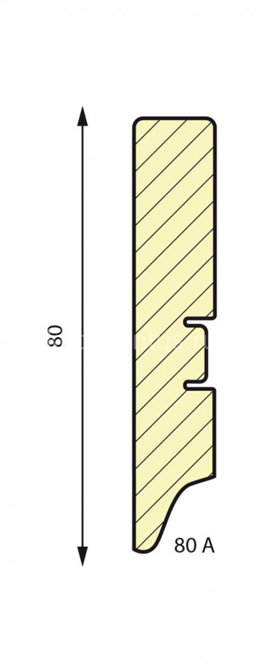 Плинтус МДФ Smartprofile Paint 3D wood 80А белый под окраску 16x80х2400 мм