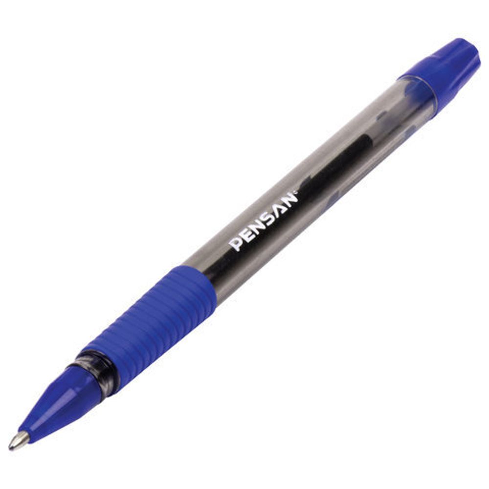 Ручка шариковая масляная с грипом PENSAN "Sign-Up", СИНЯЯ, 1 мм, линия письма 0,8 мм, 2410/12