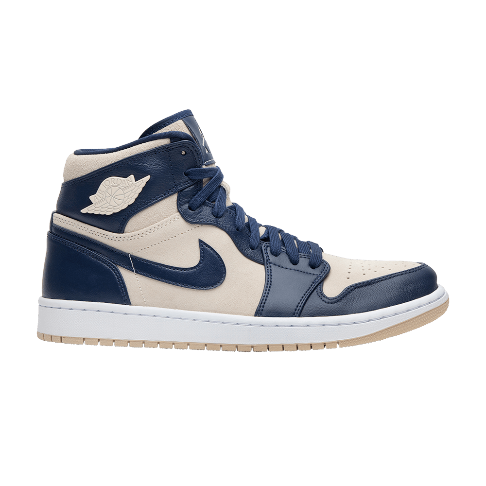 Кроссовки Jordan Air Jordan 1 Retro Premium Midnight Navy Light Cream (Женская размерная сетка)