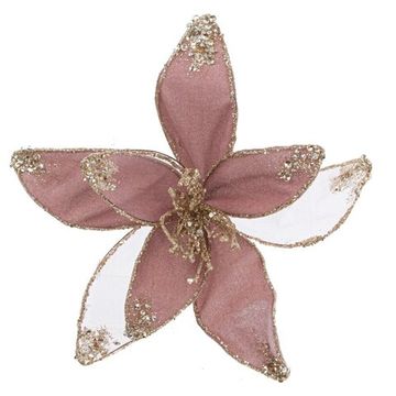 Цветок исскуственный "Пуансеттия" (на клипсе) 806998, D 26 см, L26 W26 H16 см