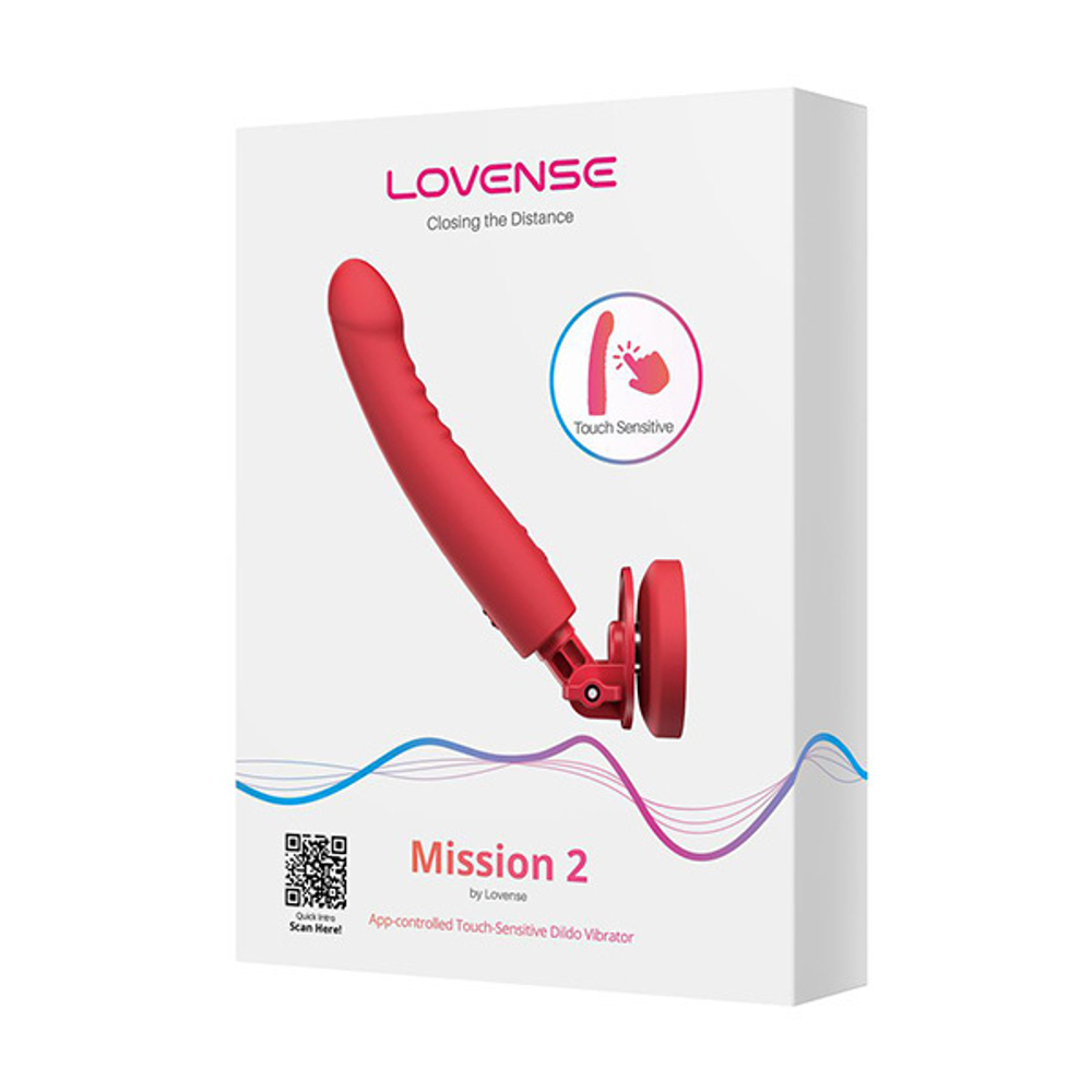 Красный вибратор 27,2см со съемной присоской, с технологией Touch-Sense и управлением через приложение Lovense Mission 2 Smart Suction Vibrator Red LE-45