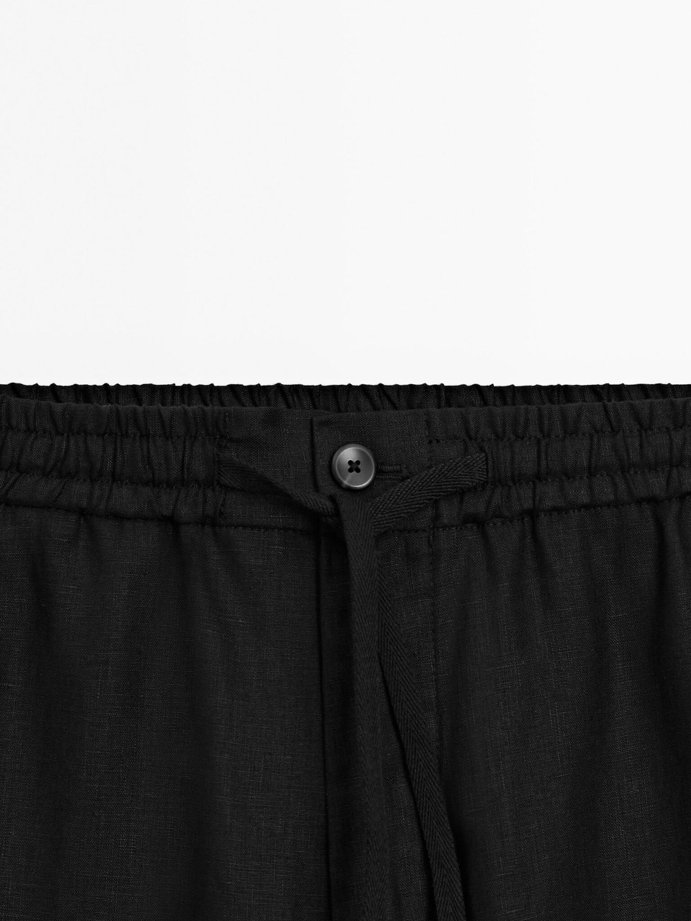 Massimo Dutti Брюки-джоггеры из 100% льна, черный