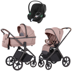 Коляска Carrello Vector CRL-6550 и автокресло Cybex Aton B2 Volcano Black 3 в 1 Cupcake Beige