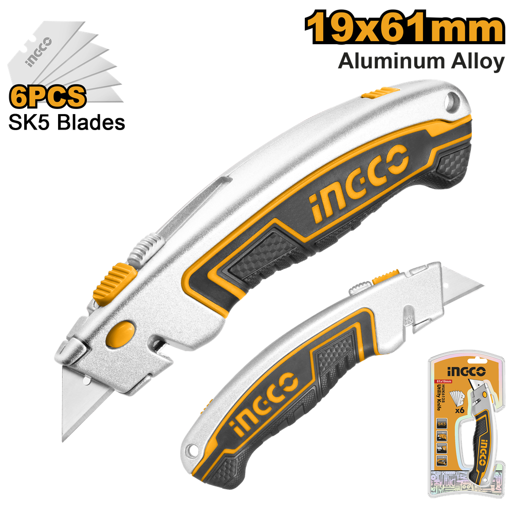 Нож трапециевидный универсальный INGCO HUK6128