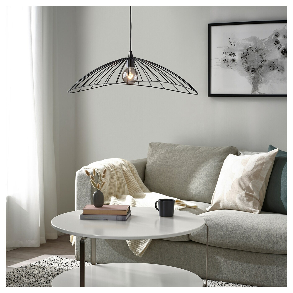 IKEA MOTSJÖ  (ИКЕА МОТСЙÖ)  -  Абажур для подвесного светильника, черный, 60x40 см