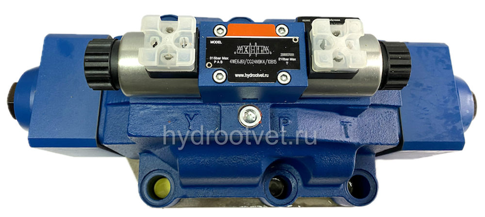 H-4WEH32E6X/6EG24N9K4 - Гидрораспределитель с электроуправлением Ду32 схема E (44), напряжение G24, каналы управления X и Y - внешние