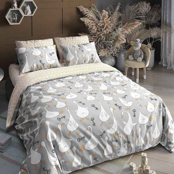 Поплин &quot;Гуси&quot; | ш.150 см | 115 г/м² | хлопок-100%