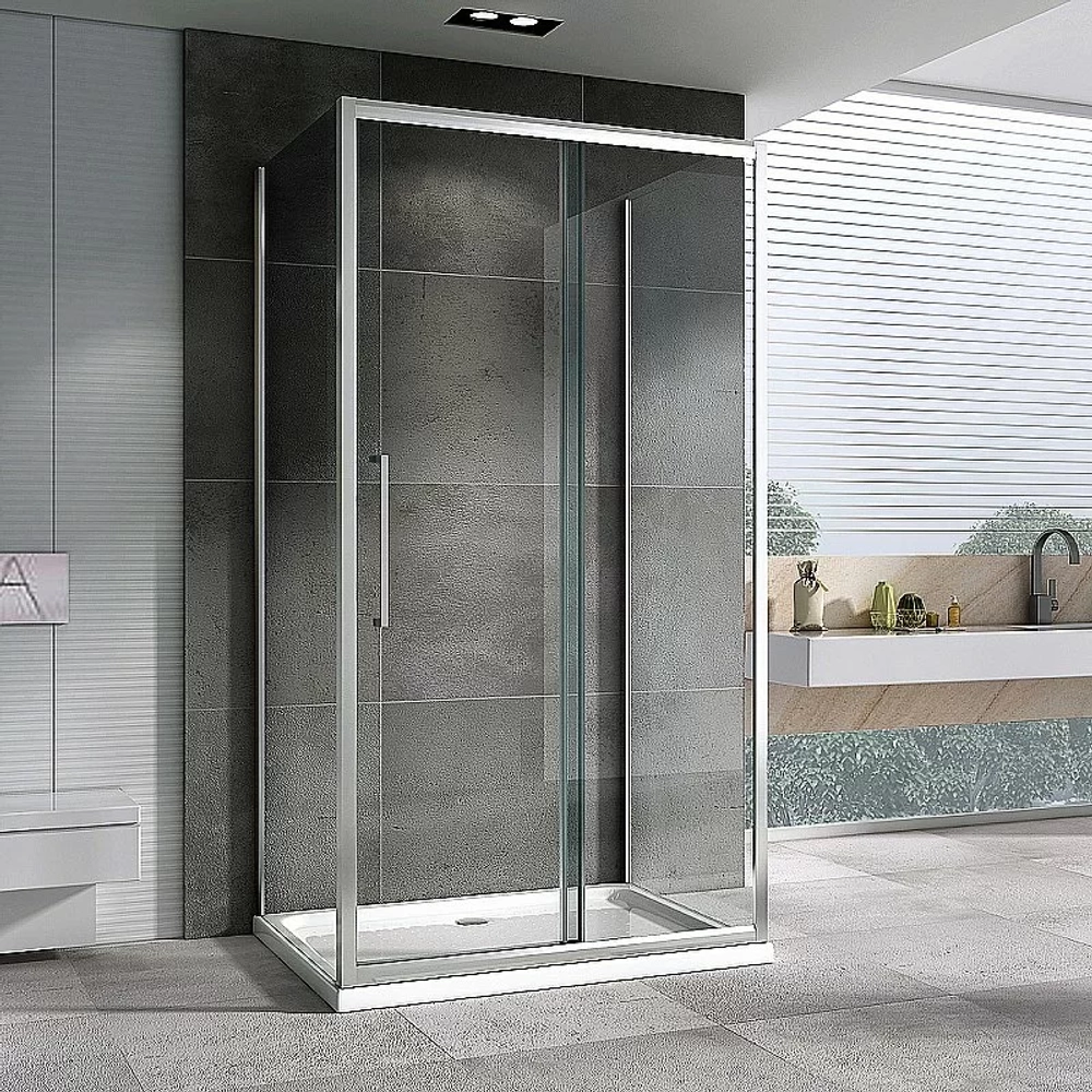 Душевой уголок Abber Schwarzer Diamant 140x60 AG30140H-S60-S60 стекло прозрачное/профиль хром