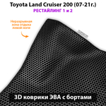 Автомобильные коврики ЭВА с бортами для Toyota Land Cruiser 200 (07-21г.) рестайлинг 1 и 2