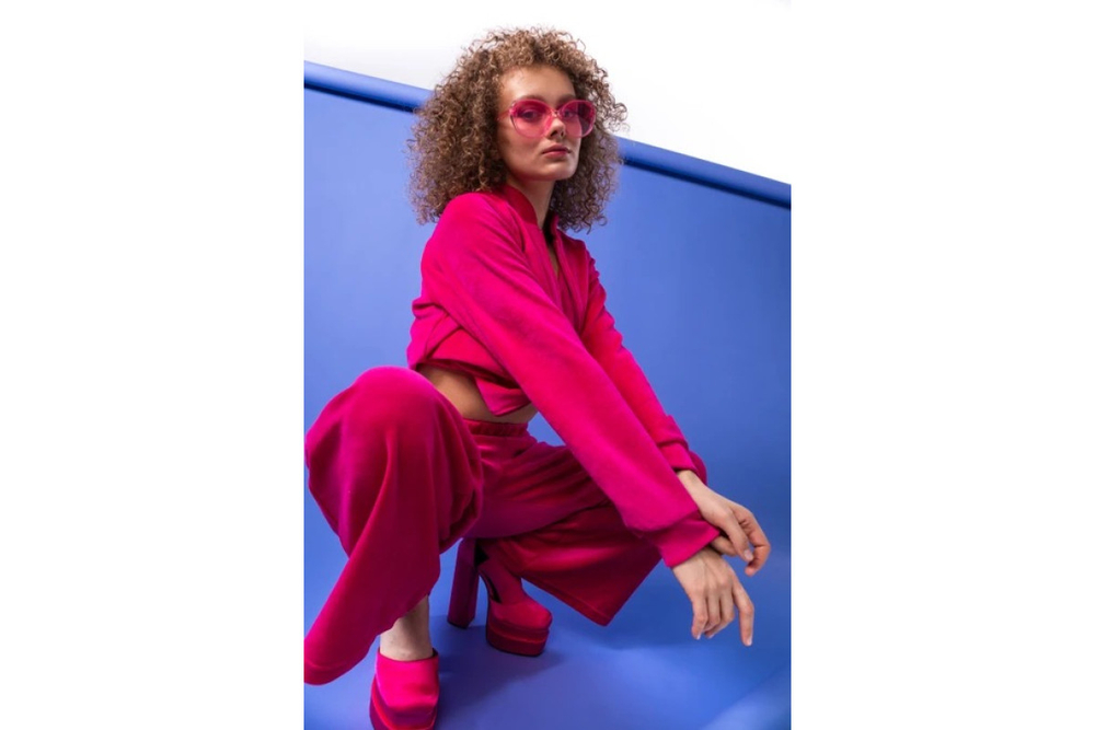 Велюровые брюки Home One Velour, фуксия, размер M