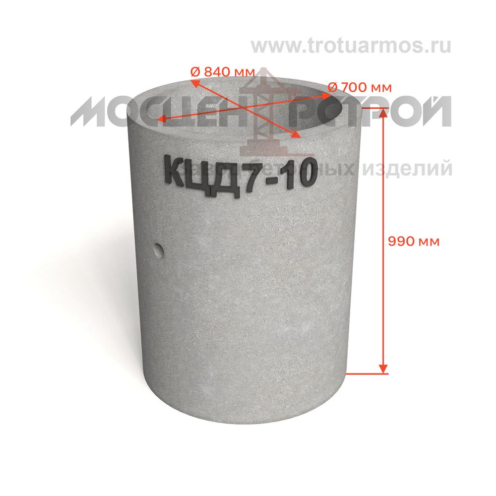 Кольцо колодезное стеновое с дном КЦД7-10 (КСД7-10)