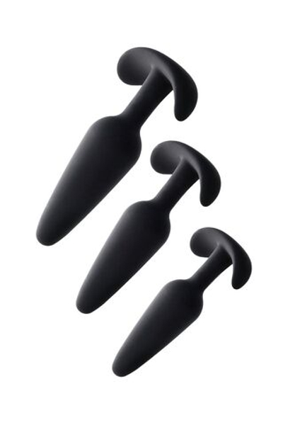 Набор из 3 черных анальных втулок Eridani (Цвет: черный)