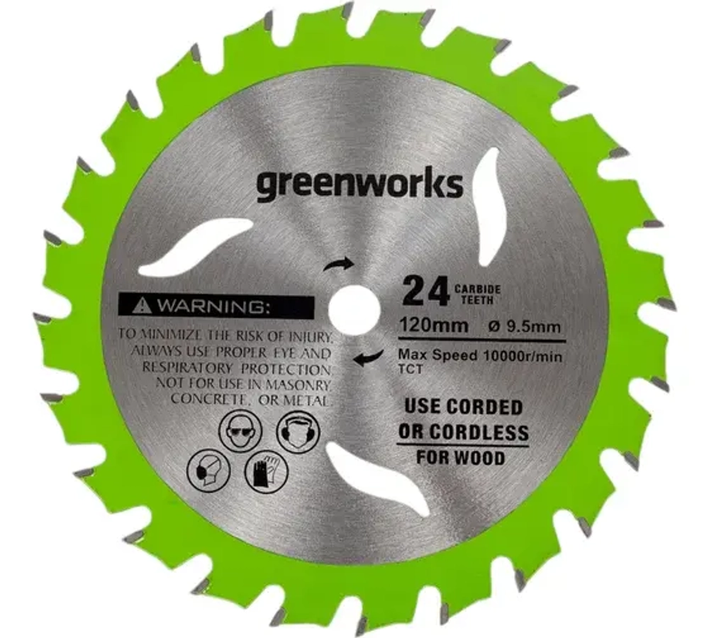 Диск по дереву ?120 мм 24T для мини пилы 1501207 Greenworks