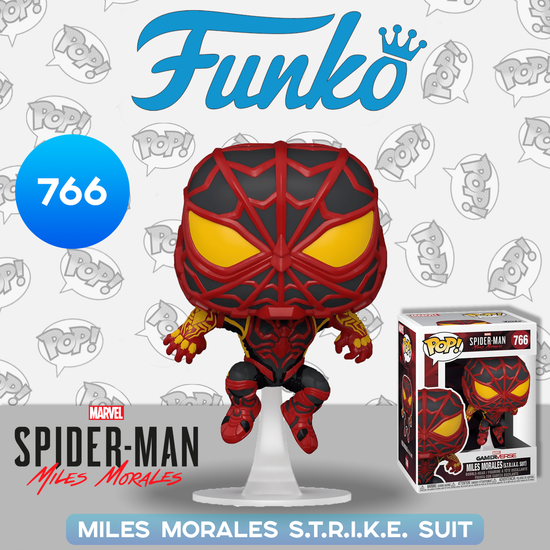 Фигурка Funko POP! Bobble Marvel Games Miles Morales S.T.R.I.K.E. Suit (766) 50151 / Фигурка по мотивам игры "Человек-Паук: Майлз Моралес", Майлз Моралес костюм "Экстрим"