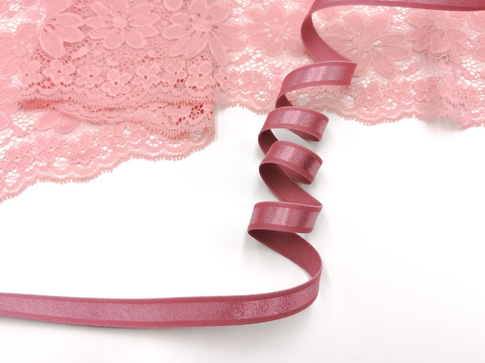 Бретелечная резинка без фестонов, 15 мм, пыльно-розовый, (Арт: BR551/15-1101), м