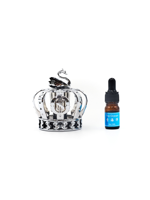 Ароматизатор для автомобиля на торпеду "Корона лебедь" серебристая. Запах Свежий, 5 мл