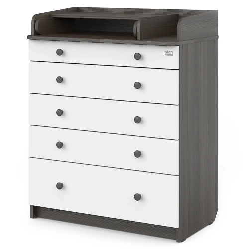 Комод Атон LEO ЛДСП 800/5 с органайзером бодега темный-белый