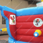 Большой надувной батут-горка "Корабль флибустьеров" 14*8*6 м