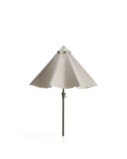 Бежевый зонт Milna с зеленой стальной конструкцией, диаметр 300 см