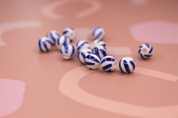 Бусина гжель полоска 8 мм