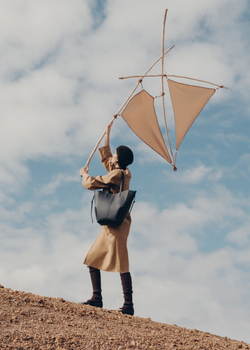 POLENE СУМКА CYME TOTE, ЧЕРНЫЙ/ЭКРЮ