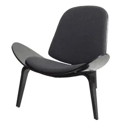 Кресло Shell черное с черным сиденьем