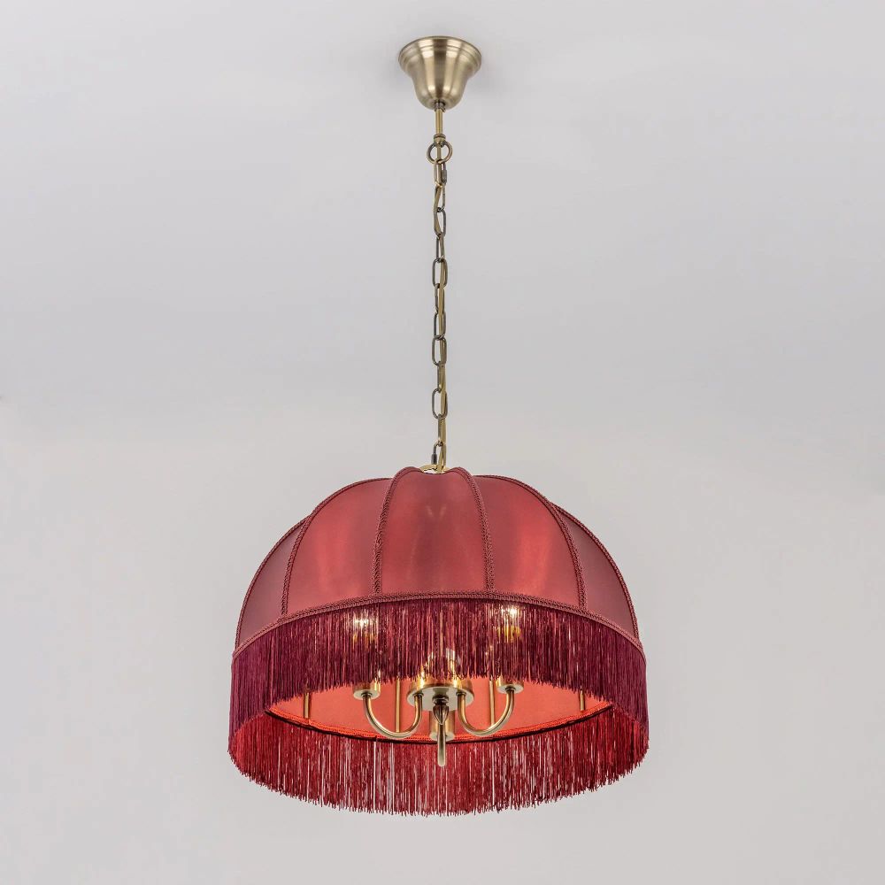 Citilux Базель CL407133 Люстра подвесная с бордовым абажуром
