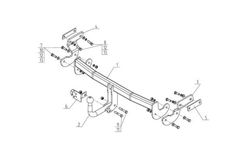Фаркоп для KIA Optima (2016-) (без электрики) (паспорт и сертификат) AvtoS.KI33