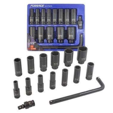 Набор головок ударных 1/2'',15пр. Forsage F-4157MPB