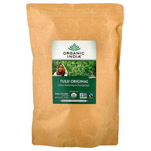 Organic India, оригинальный рассыпной чай тулси, без кофеина, 454 г (16 унций)