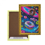 Алмазная мозаика Alingar, на подрамнике, с полным заполнением, (глянц), 20х30 см, 19 цветов, "Галактические пончики"