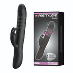 Чёрный вибратор с вращающимися бусинами Colin - 25 см. (Цвет: черный)