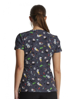 Футболка медицинская женская Dickies DK852, принт "Meow", серый, XS