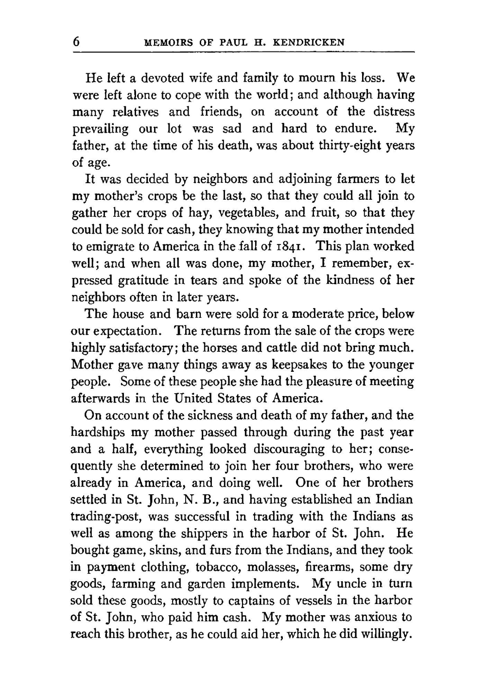 Memoirs of Paul Henry Kendricken | Kendricken Paul Henry