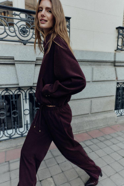 ZARA ОБЪЕМНЫЙ БОМБЕР, БУРГУНДИ