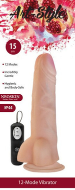 Реалистичный вибратор Art-Style №44 , вторая кожа, 12 режимов (20 см , телесный) (Цвет: телесный)