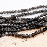 Обсидиан граненый бусины, диаметр около 3,2 мм, цена за нить 38 см