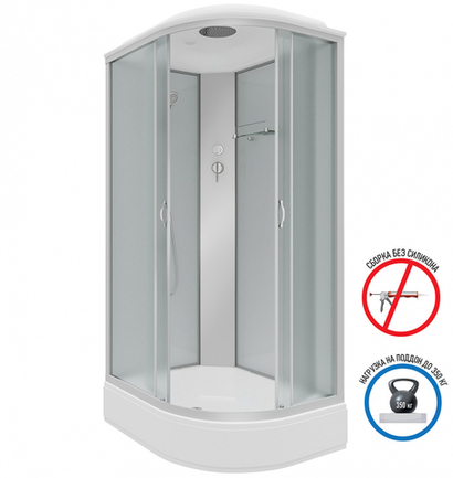 Душевая кабина Niagara NG-33094L 100х90 средний поддон, стекло матовое