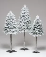 Заснеженная Елка на ножке-стволе "Валдайская" (Литая хвоя) 180 см / 1,8 м