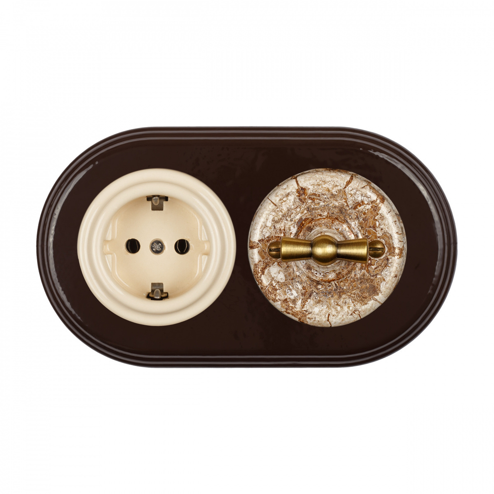 Рамка 2-х постовая, керамика, цвет коричневый BF2-620-02