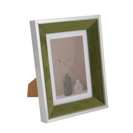 Фоторамка, 13х18 см, МДФ с бархатом, цвет зеленый, арт.23-15