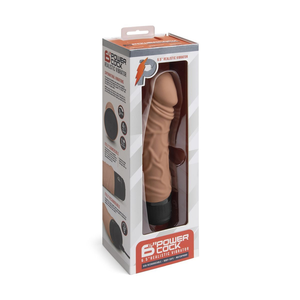 Кофейный вибратор-реалистик 6.5  Girthy Realistic Vibrator - 19 см.