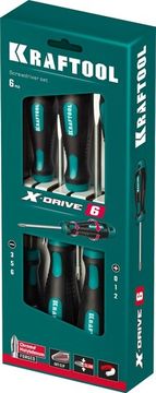 KRAFTOOL Х-Drive-6, 6 шт, набор отверток (250081-H6)