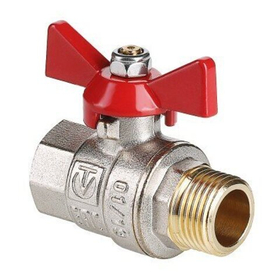 Кран шаровой внутренняя / наружная резьба, ручка бабочка VALTEC BASE 1/2*