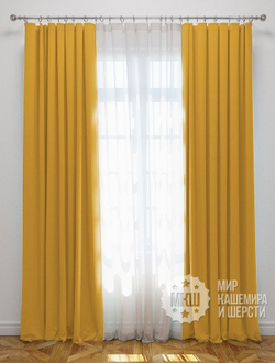 Готовые шторы блэкаут для гостиной: САНСЕТ (арт. BL01-153-11)  - 300х270, (170х270)х2 см.  - желтые