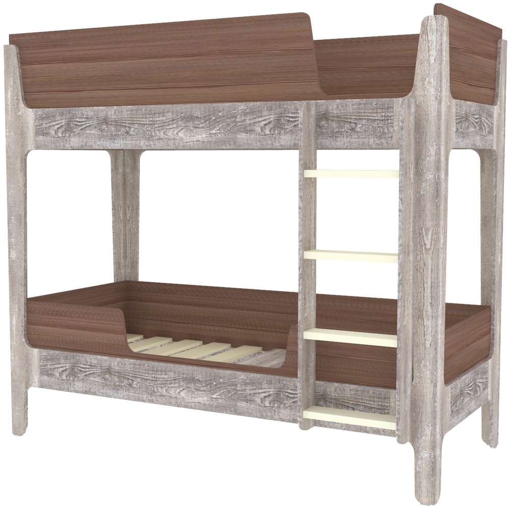 Кровать двухъярусная КарИВи Лотос Бетон Бодего Темный