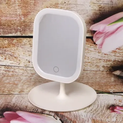 Зеркало настольное с подсветкой на подставке «Monika», цвет белый, USB, 27*14,5см