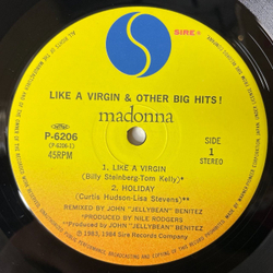 Винтажная виниловая пластинка LP Madonna Like A Virgin and Other Big Hits (Japan 1985) 45 RPM Mini-Album