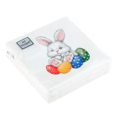 Салфетки бумажные Art Bouquet - Весёлый кролик, 20*20, 30л 2 слоя