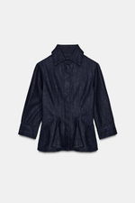 ZW COLLECTION ДЖИНСОВАЯ РУБАШКА С ПЕПЛУМОМ - ZARA